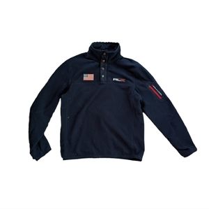 Vintage 90s Red White n Navy Blue Half-Zip Sweater by RLX Ralph Lauren Size Med